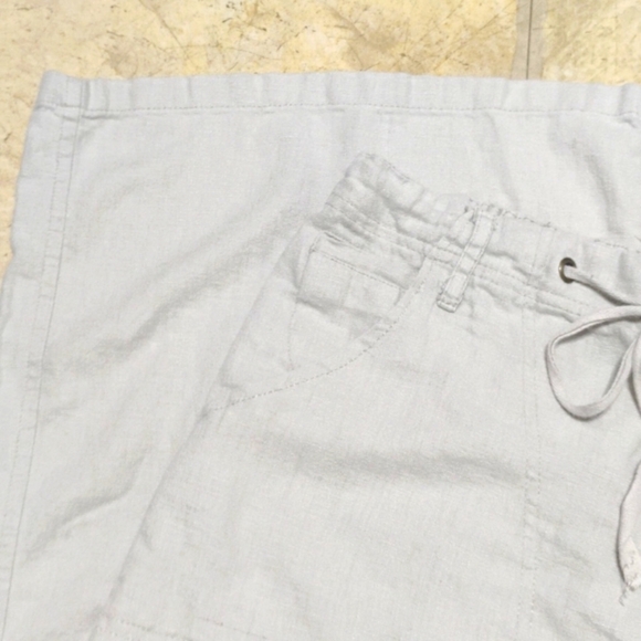 Just Living Light Gray8 Linen Wide Leg Drawstring Pants - Picture 3 of 16